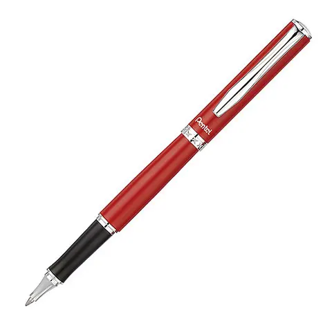 Pentel飛龍 Sterling不鏽鋼鋼珠筆0.7mm筆桿銀(客製化刻字筆) 紅
